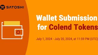 How to Submit Wallet Address for Colend Tokens [upl. by Earej]