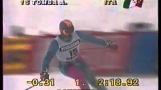 Alberto Tomba wins giantslalom Hafjell 1991 [upl. by Yttocs]