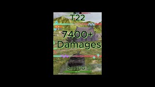 T22  7k4 damages shorts wotblitz funny gaming blitz madgame wot meme wotb [upl. by Etnwahs]