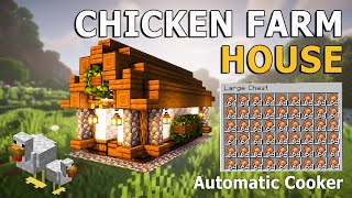 Minecraft Aesthetic  How to Build Chicken Farm House  Tutorial [upl. by Willdon635]