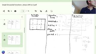 Graph Sinusoidal Functions phase shift example 3 [upl. by Ayhtak384]