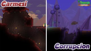 Diferencias de la Corrupción y el Carmesí  Terraria 142 [upl. by Aivan845]