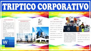 Diseñando Trípticos y Folletos Profesionales en Word Guía Completa [upl. by Terra616]