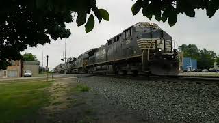 A four pack of NS GEs power a westbound Intermodal train [upl. by Amarette524]