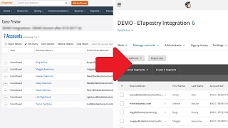 Demo eTapestry MailChimp Integration [upl. by Verney]