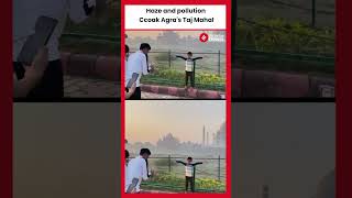 Air pollution surged in Agra after Diwali obscuring the Taj Mahal from view [upl. by Elletsyrc]