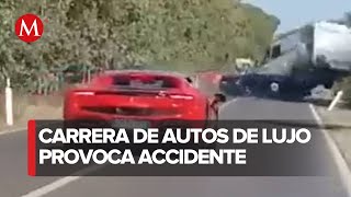 Captan momento de accidente en carretera MéxicoCuernavaca [upl. by Arahsit]