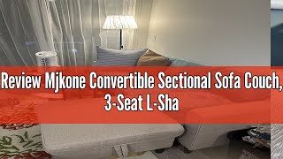 Review Mjkone Convertible Sectional Sofa Couch 3Seat LShaped Sofa with Storage Ottoman Wooden Co [upl. by Chandless]