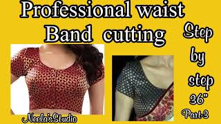 Waist belt for 3 darted blouse Professional cutting only  blousewaistbelt [upl. by Aelak362]