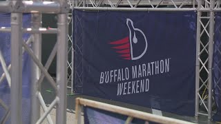 Runners take off at Buffalo Marathon 5K [upl. by Ecnaiva]