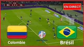 Brésil vs Colombie en direct Copa América 2024 match complet Simulation football Gameplay PC [upl. by Anitac]