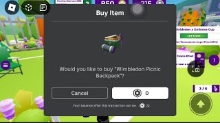 Getting Wilbledon Picnic Backpack Free Limited UGC in Roblox 11314 [upl. by Scoter760]