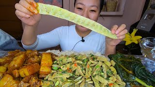 New Year Special YongChak Singju Stink Bean Chutney   Pork And mustard Green Curry Mukbang [upl. by Pierson697]