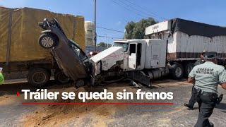 ¡Impactante Tráiler sin frenos causa caos en la MéxicoPuebla Varios heridos en el accidente [upl. by Nancey]