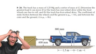 The truck has a mass of 125 Mg and a center of mass at G  826 [upl. by Abixah45]