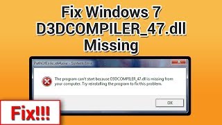 How to Fix d3dcompiler47dll free in Windows 7 without any software  D3DCompiler47dll Fix [upl. by Dayle]