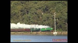 Australian steam locomotives 3801 amp 3830  Wondabyne  June 2001 [upl. by Nywles]