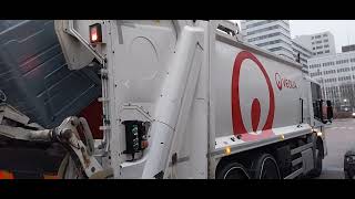 Veolia Mercedes olympus econic emptying General waste and mixed recycling bins [upl. by Amol341]