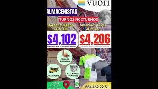 EMPRESA VUORI  SOLICITA ALMACENISTAS  EN PARQUE INDUSTRIAL FINSA ALAMAR  EN TIJUANA [upl. by Netsuj]