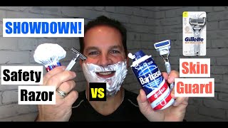 Showdown Gillette Skin Guard vs Gripper Safety Razor [upl. by Yoong]