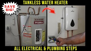 How To Replace A Water Heater With A Tankless Water HeaterSTEP BY STEP [upl. by Gerrald]