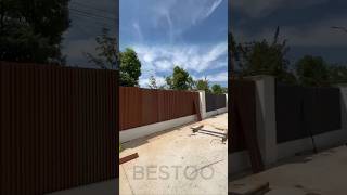 Don‘t build cement Fence Use Aluminium postWPC Panels wpcfence BESTOO wpcfenceinstallation [upl. by Mecke]