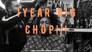 1 YEAR BIG CHOP  TRANSFORMATION HAIRCUT Mini Fro taper [upl. by Nehpets]