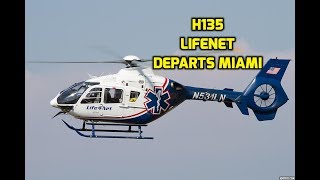 H135 Helicopter LifeNet Departs Miami [upl. by Aretak]