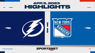 NHL Highlights  Lightning vs Rangers  April 5 2023 [upl. by Ninnette]