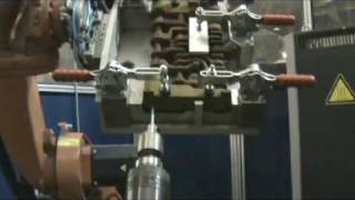 Kuka robot drilling sandcore castings [upl. by Tiras]