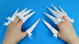 How to make Origami Paper Claws EASY ORIGAMI CLAWS [upl. by Ezechiel]