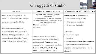 Accomodamento fonetico e acquisizione di un secondo ‘dialetto’ gli studenti italiani fuori sede [upl. by Emmanuel462]