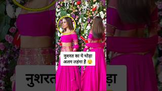 Nushrat Bharucha spotted in unique design pink lehenga at diwali party [upl. by Elyn]