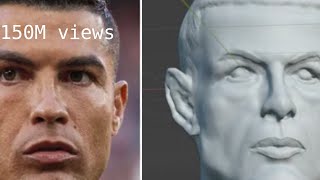 CR7 Cristiani Ronaldo Blender Sculpting likeness [upl. by Gibe446]