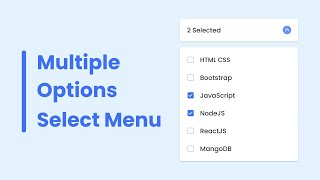 Multiple Options Select Menu in HTML CSS amp JavaScript [upl. by Arat960]