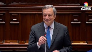 Dimissioni Draghi Il discorso alla Camera del 21 luglio la standing ovation Il premier commosso [upl. by Maguire]