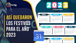 Calendario de días festivos 2023 en Colombia [upl. by Madelyn]