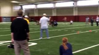 Alabamas CJ Mosley Runs the 40 Yard Dash at Pro Day [upl. by Nebuer]