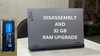 LENOVO LOQ 15 IRX9 2024 DISASSEMBLY AND 32 GB RAM UPGRADE [upl. by Siulesoj]