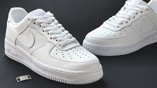 How To Lace Nike Air Force 1 Without METAL TAG STANDARD WAY [upl. by Irek296]