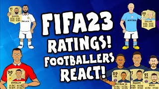 🎮FIFA 23 RATINGS  FOOTBALLERS REACT🎮 Feat Benzema Ronaldo Messi Neymar amp More [upl. by Matti]