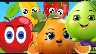 Five little cute fruits song for nursery kids amp babies l Learn fruits name l Fun for kids ❤️❤️ [upl. by Ilrac]