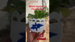 Waste Bottle Flower Pot  Flower Pot Making Idea diy craft craftyideas [upl. by Araec835]