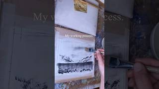 Drawing a landscape in Norway watercolorart japaneseart japaneseartist landscapepainting [upl. by Annawot]