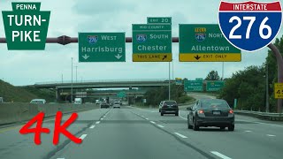 ⁴ᴷ Pennsylvania Turnpike Interstate 276 westbound 4K VIDEO [upl. by Hairim]