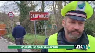 SantOmero  Crollo del ponte sul Salinello i pendolari quotViabilità compromessaquot [upl. by Awuhsoj]