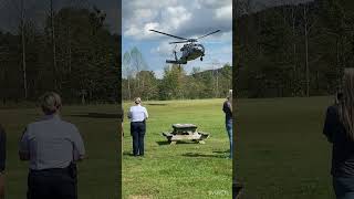 Blackhawk Helicopter lands in Western North Carolina hurricanehelene fema [upl. by Tersina]