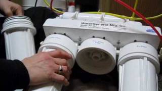 CHANGING THE FILTERS on the WaterGeneral Model RO585 5stage water purifier [upl. by Luigino362]