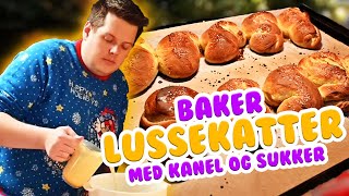 Baker LUSSEKATTER med KANEL og SUKKER 🎅🐈 [upl. by Eerazed]