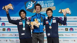 Adam Ondra 9 First Gold On The Road  Bouldering World Cup Meiringen 56 April 2019 [upl. by Aynatahs]